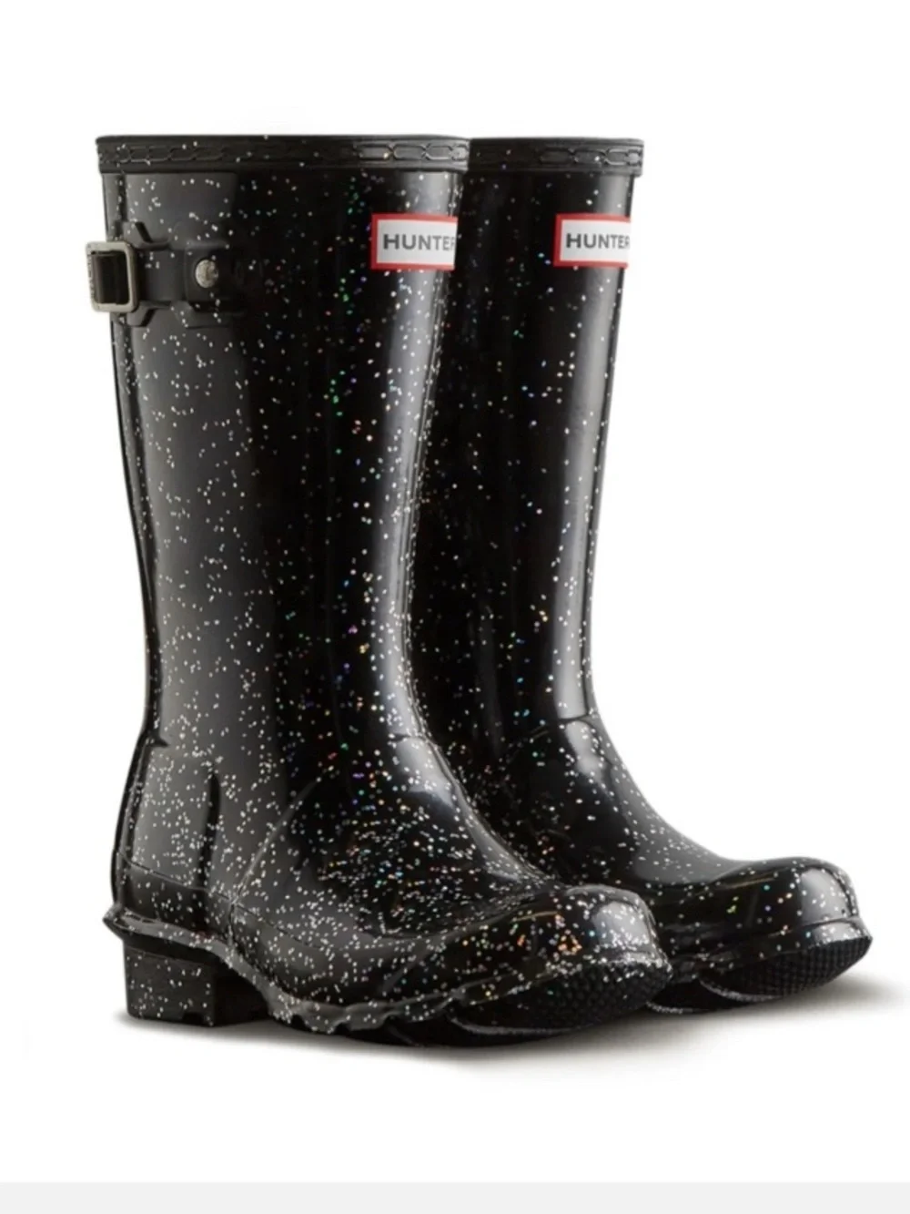 Hunter Big Kids Original Giant Glitter Rain Boots size 3 Multi Color glitter